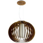 Stecche Di Legno Round Pendant - American Walnut / White