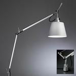 Tolomeo Shade Desk Lamp with In Set Pivot - Aluminum / Grey Fiber
