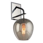 Odyssey Wall Light - Carbide Black / Polished Nickel / Smoke