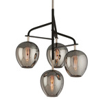 Odyssey Chandelier - Carbide Black / Polished Nickel / Smoke