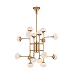 Fleming Chandelier - Aged Brass / Opal