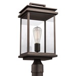 Glenview Outdoor Post Mount - Antique Bronze / Clear