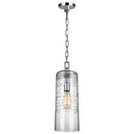 Elmore Cylinder Pendant - Chrome / Clear