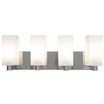 Archi Bathroom Vanity Light - Brushed Steel / Opal