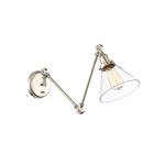 Drake Adjustable Wall Light - Polished Nickel / Clear