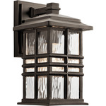 Beacon Square Outdoor Wall Sconce - Olde Bronze / Clear Hammered