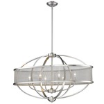 Colson Oval Chandelier with Shade - Pewter