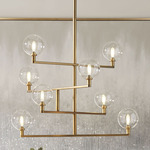 Gambit Chandelier - Aged Brass / Clear