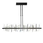 Solitude Large Linear Pendant - Black / Crystal