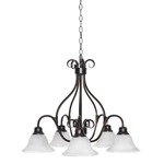 Pacific Down Chandelier - Kentucky Bronze / Marble