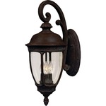 Knob Hill DC Outdoor Wall Light - Sienna / Seedy Glass