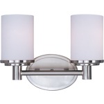 Cylinder Bathroom Vanity Light - Satin Nickel / Satin White