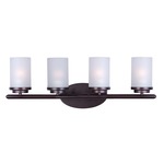 Corona Bathroom Vanity Light - Frosted / Oil Rubbed Bronze