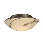 Forged Leaves Ceiling Flush Light - Soft Gold / Opal