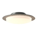 Oceanus Flush Ceiling Light Fixture - Vintage Platinum / Opal