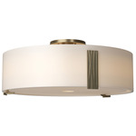 Impressions Semi Flush Ceiling Light - Soft Gold / Opal