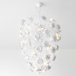 Love You Love You Not Conical Chandelier - Matte White / Crystal