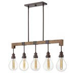 Denton Linear Pendant - Industrial Iron / Clear