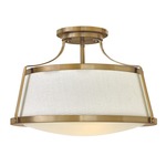 Charlotte Semi Flush Ceiling Light - Brushed Caramel / Etched Opal