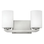 Kyra Bathroom Vanity Light - Brushed Nickel / Etched Opal