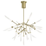 Spur Chandelier - Aged Brass / Frost