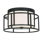 Hulton Ceiling Light Fixture - Matte Black / White