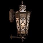 Chateau Outdoor Top Mount Wall Light - Umber / Antique Glass