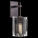 Monceau Hanging Wall Light - Patinated Bronze / Crystal