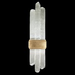 Lior Three Crystal Double Wall Light - Gold Leaf / Crystal