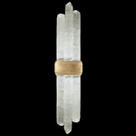 Lior Three Crystal Double Wall Light - Gold Leaf / Crystal