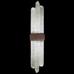 Lior Three Crystal Double Wall Light - Patinated Bronze / Crystal