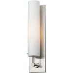 Regis Tall Wall Light - Satin Nickel / Opal