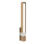 Tie Stix Wood Vertical Fixed Warm Dim Wall Light - Satin Nickel / Wood White Oak