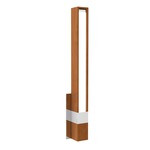 Tie Stix Vertical Fixed Vanity Wall Light - Chrome / Wood Cherry