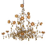 Jewel 15 Light Chandelier - Stainless Steel / Amber