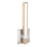 Tie Stix Wood Vertical Fixed Warm Dim Wall Light - Chrome / Wood Maple