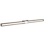 Tie Stix Wood Fixed Warm Dim Wall Light - Chrome / Wood Walnut