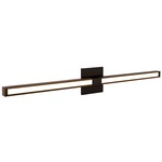 Tie Stix Wood Fixed Warm Dim Wall Light - Antique Bronze / Wood Walnut