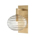 Breton Wall Sconce - Aged Brass / Clear