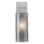 Textured Glass Post Wall Sconce - Beige Silver / Smoke Granite