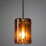 Textured Glass Pendant - Flat Bronze / Bronze Granite