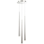 Cascade Round Multi Light Pendant - Polished Nickel / Clear