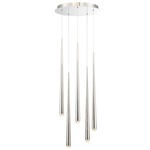 Cascade Round Multi Light Pendant - Polished Nickel / Clear