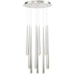 Cascade Round Multi Light Pendant - Polished Nickel / Clear