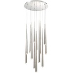 Cascade Round Multi Light Pendant - Polished Nickel / Clear