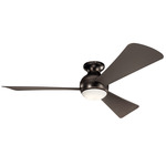 Sola Outdoor Ceiling Fan with Light - Olde Bronze / Brown