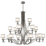 Lacey 18 Light Grand Chandelier - Antique Pewter / Satin Etched