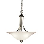 Dover Inverted Pendant - Brushed Nickel / Etched Seedy