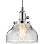 Avery Bell Pendant - Chrome / Clear Seeded