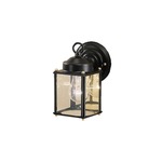 New Street 8 inch Outdoor Wall Light - Black / Clear